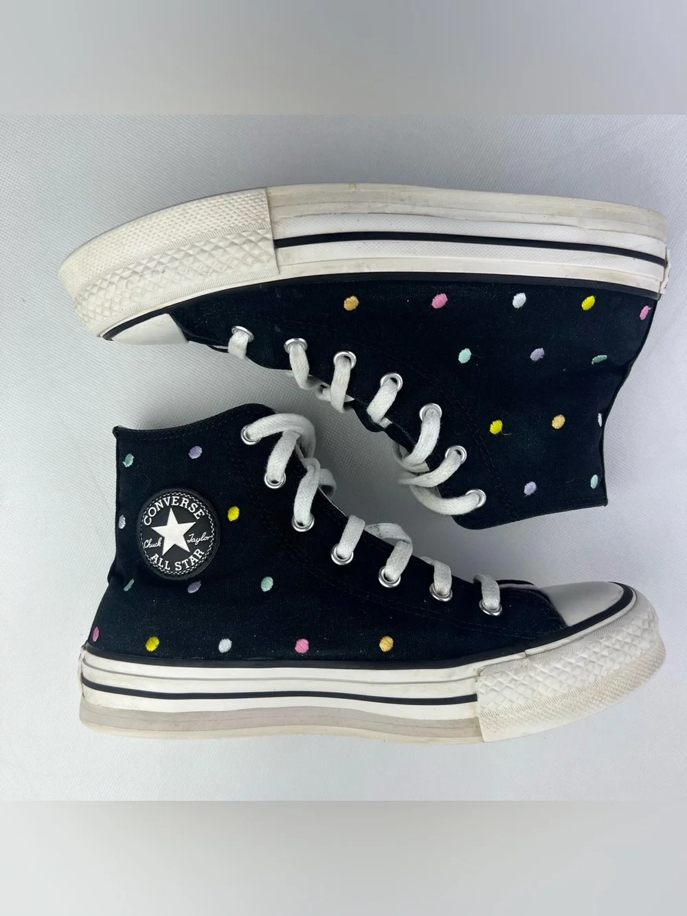 Converse Chuck Taylor All Star High Top Sneakers multicolored polka dots Size 5